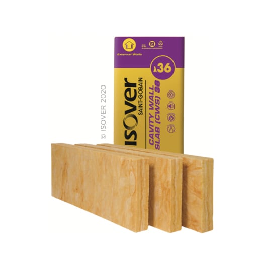Isover Cavity Wall Slab 36, 1200 x 455 x 85mm Pack of 12